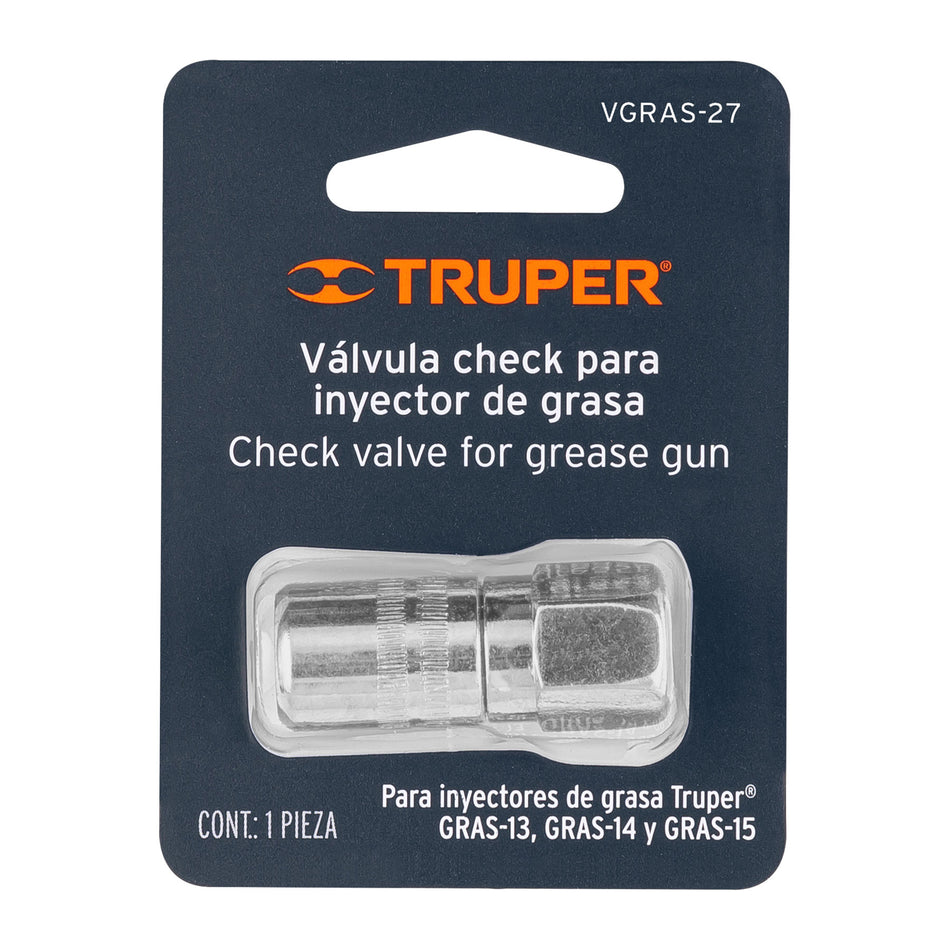 Válvula check para inyectores de grasa, Truper Caja con 10, 14926