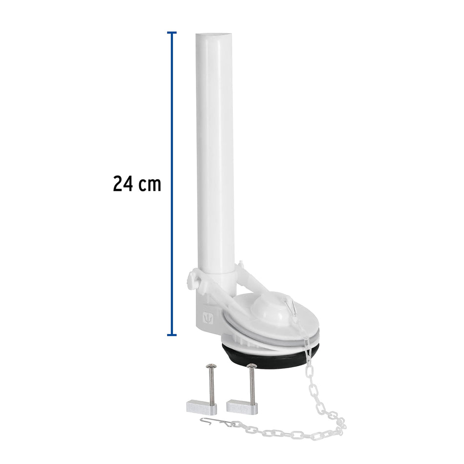 Válvula de descarga 2' para WC de 1 pza, cadena inox, Foset Caja con 4, 45307