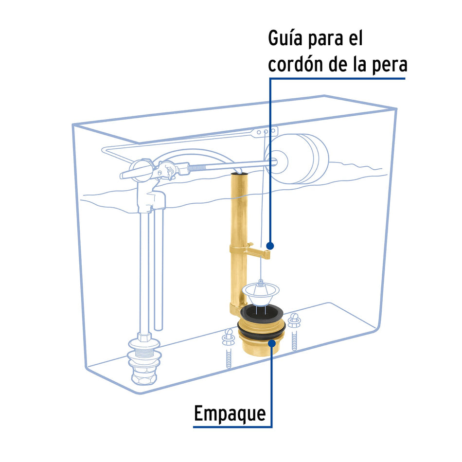 Válvula de descarga de latón para tanque bajo, Foset, 49341