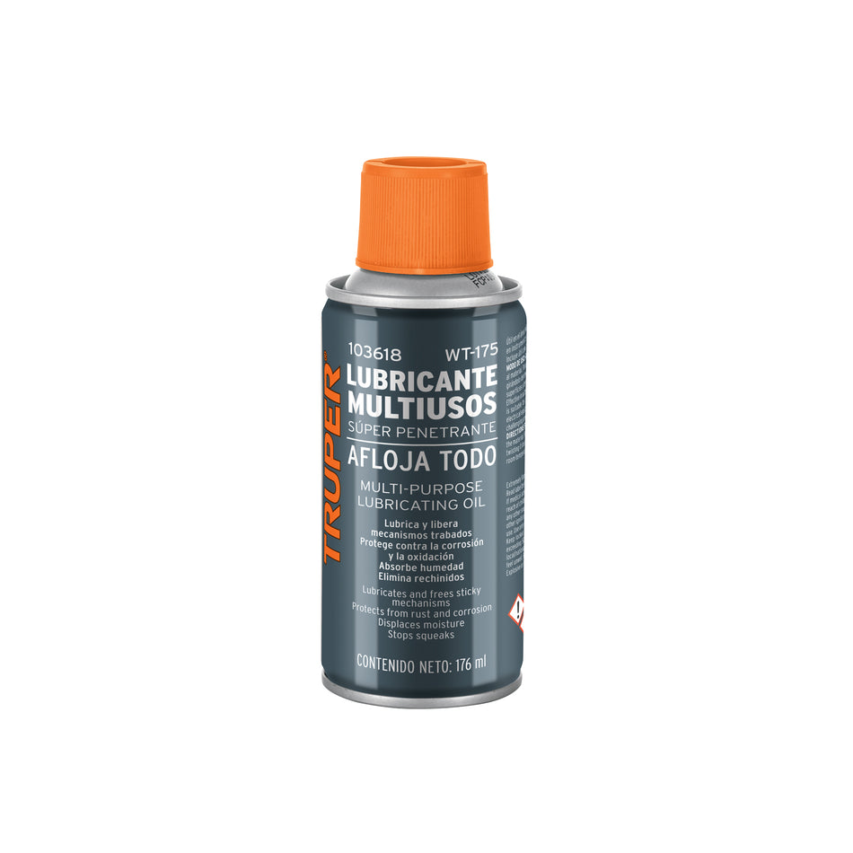 Aceite multiusos en aerosol, 176ml (6oz), Truper Caja con 12, 103618