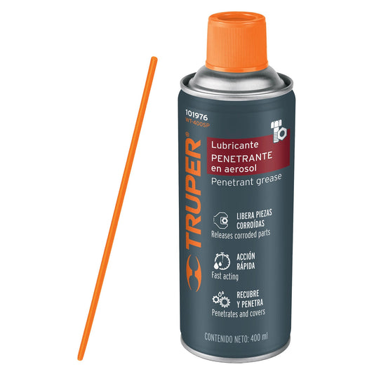 Lubricante penetrante en aerosol 400 ml, Truper Caja con 4, 101976