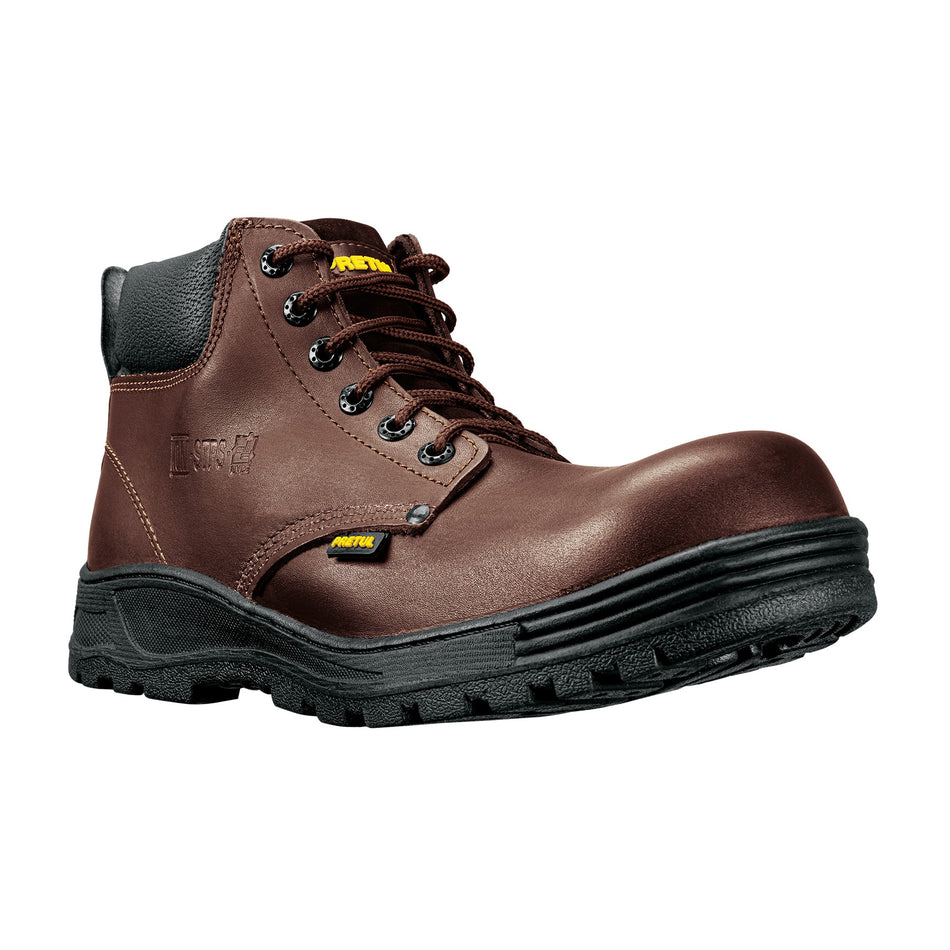 Bota de seguridad café, #25, casquillo de poliamida, PRETUL, 25980