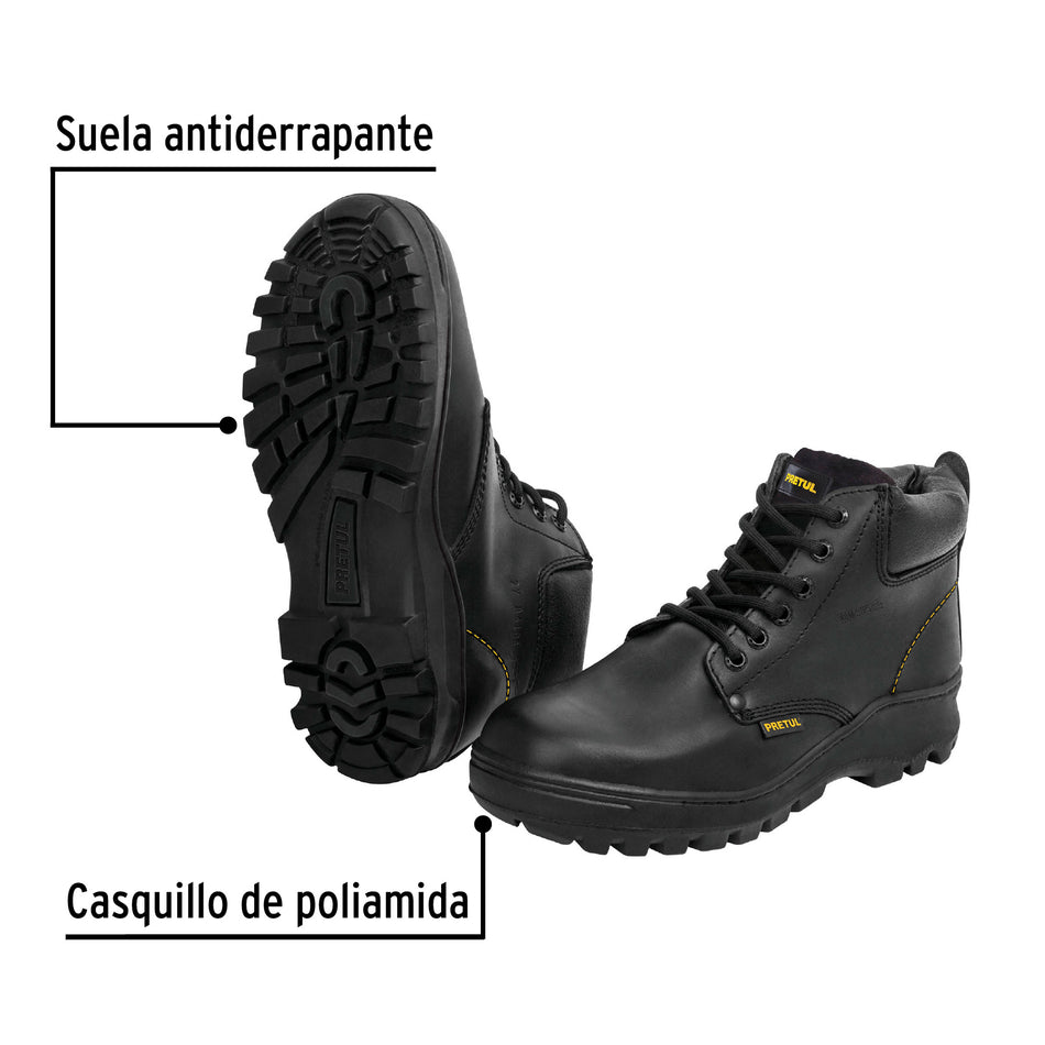 Bota de seguridad negra, #29, casquillo de poliamida, PRETUL, 25994