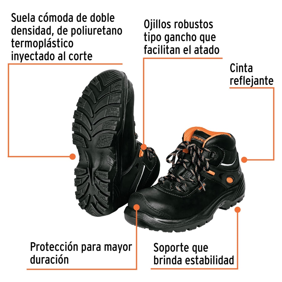 Bota de seguridad café, #30 dieléctrica antifatiga, Truper, 15476